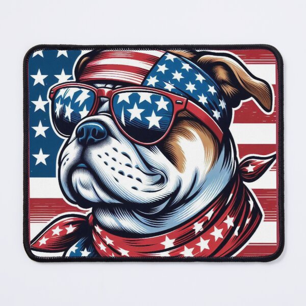 Item preview, Bull Dog American Flag designed and sold by Myra365Art.