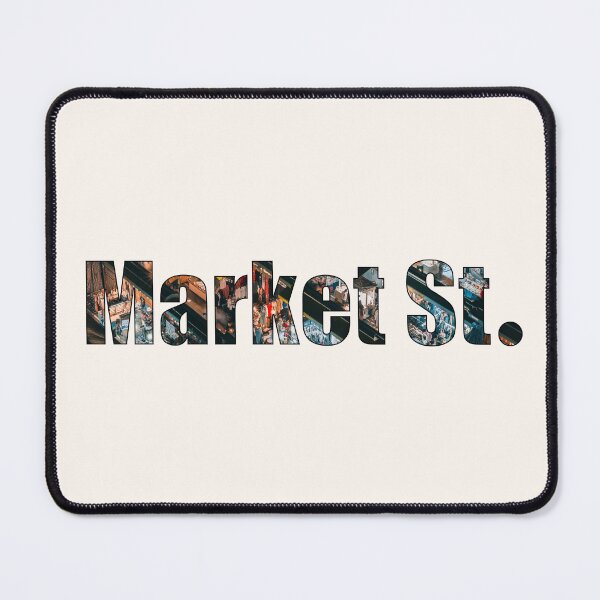 Item preview, Market Street Street Name with outlined open market background designed and sold by TheMugDirectory.