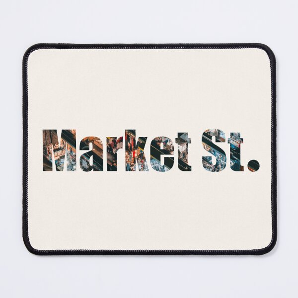 Item preview, Market Street Street Name with open market background designed and sold by TheMugDirectory.