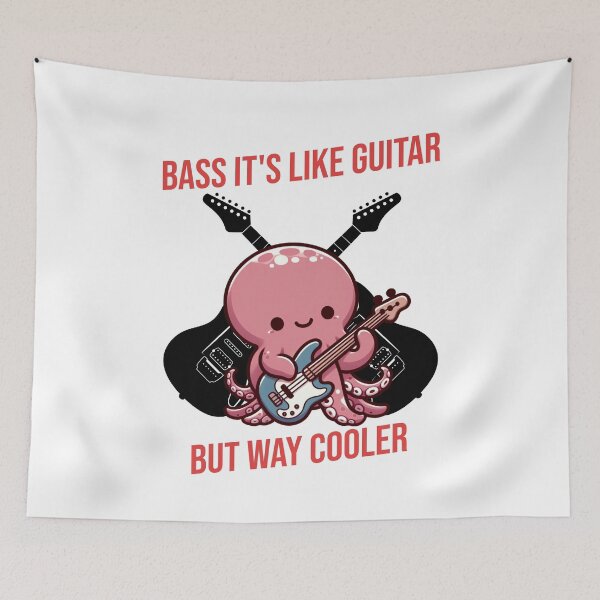 Item preview, Bass It's Like Guitar But Way Cooler Octopus designed and sold by LemuellTrends.