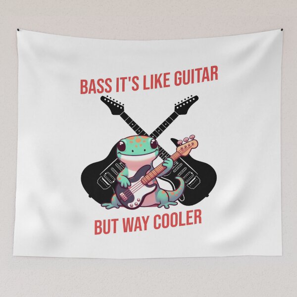 Item preview, Bass It's Like Guitar But Way Cooler Gecko designed and sold by LemuellTrends.