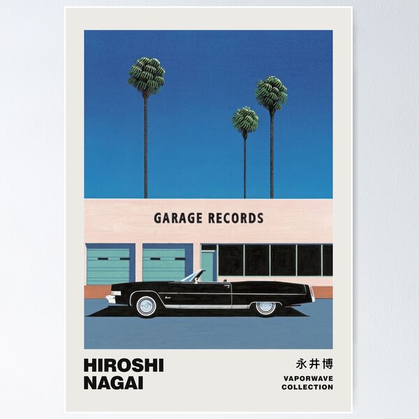 Item preview, Hiroshi Nagai city pop car exhibition coastal vibes city vaporwave tokyo 80s 90s japanese pop art manga art designed and sold by Nicodemuss.
