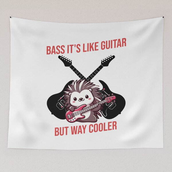 Item preview, Bass It's Like Guitar But Way Cooler Hedgehog designed and sold by LemuellTrends.