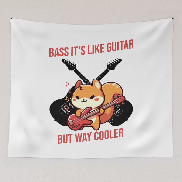 Item preview, Bass It's Like Guitar But Way Cooler Squirrel designed and sold by LemuellTrends.