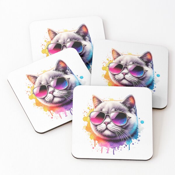 Item preview, Watercolor British Shorthair Cat Wearing Sunglasses designed and sold by TheAnimalZ00.