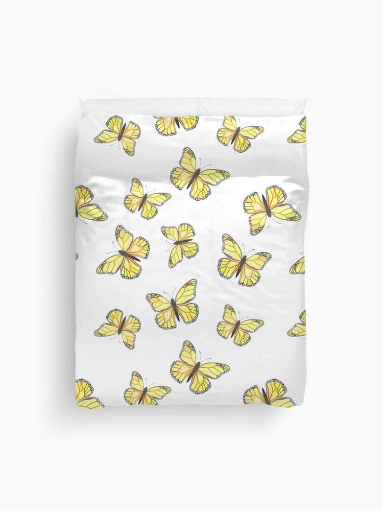 yellow butterfly duvet cover