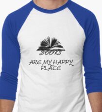 Books Are My Happy Place Men's Baseball ¾ T-Shirt