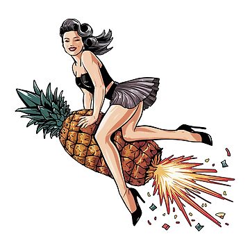 Artwork thumbnail, Pinup Swinger Pineapple Rocket Girl by Vixen-Games