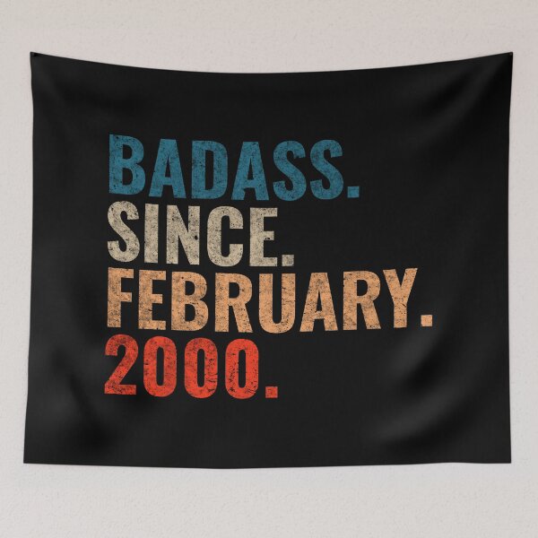 Item preview, Badass since February 2000 Vintage 2000 February birthday gift designed and sold by Teelogic.