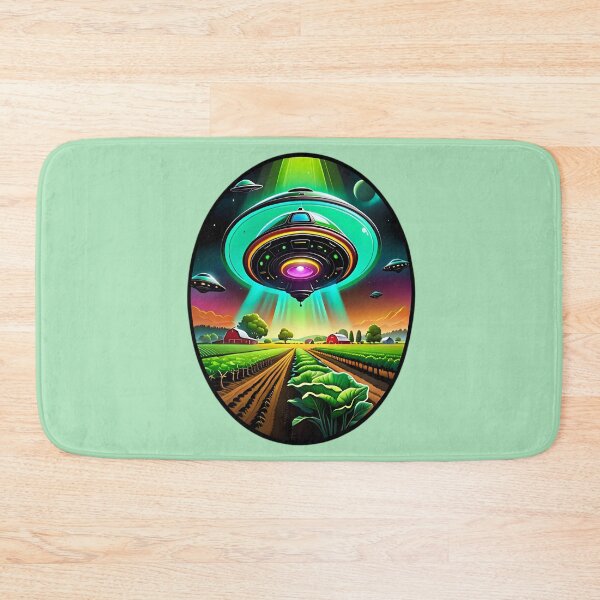 Item preview, Green UFO Above A Farm designed and sold by TheArtOfPat.
