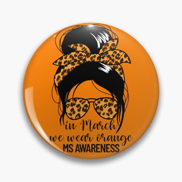 Aperçu de l'œuvre In March We Wear Orange MS Warrior Multiple Sclerosis Gear créée et vendue par DynamicDesign.