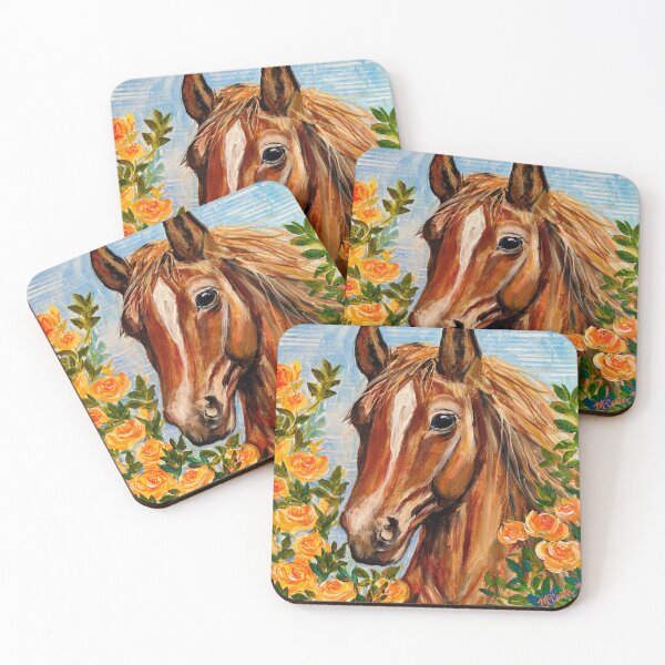 Item preview, Horse surround by flowers designed and sold by Mary Clare McCartin.