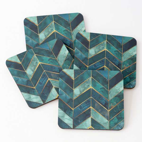 Item preview, A Shade of Teal and Gold Stripes designed and sold by Dezainz.