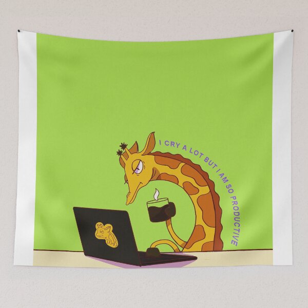 Item preview,  I cry a lot but I am so productive.Giraffe Working Design designed and sold by keepsketching.