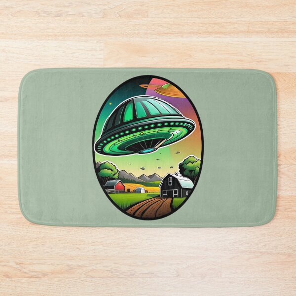 Item preview, Green UFO Above A Farm designed and sold by TheArtOfPat.
