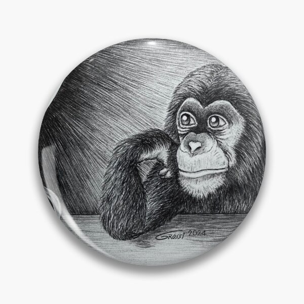 Item preview, Contemplative Chimp with Coffee designed and sold by GDGCreations.