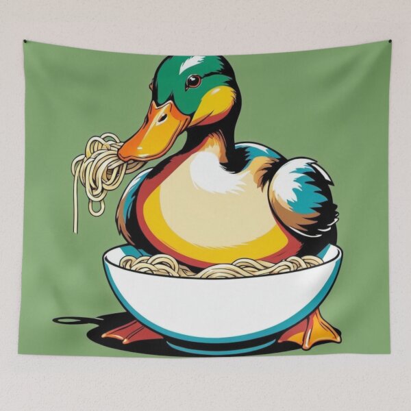 Item preview, Duck eat a bowl of noodle-Edited AI generated art designed and sold by Frostp.