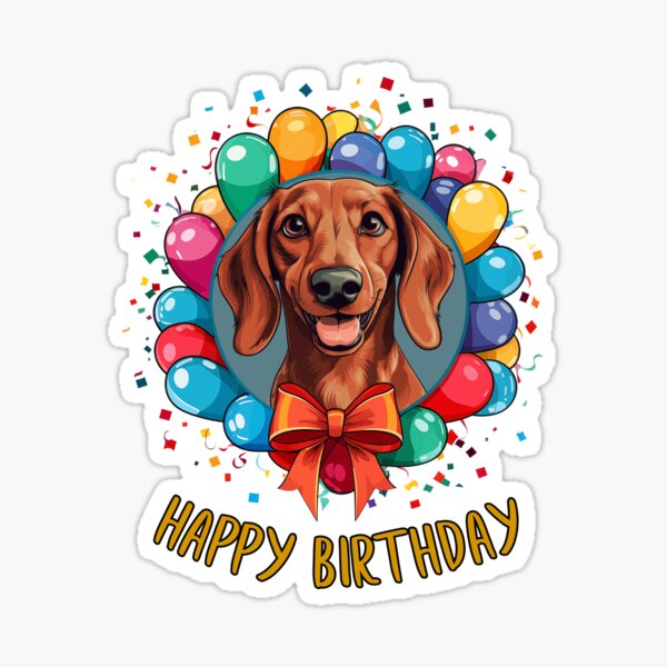 Item preview, Birthday Dachshund Dog - Red - Happy Birthday! designed and sold by wotsthis.