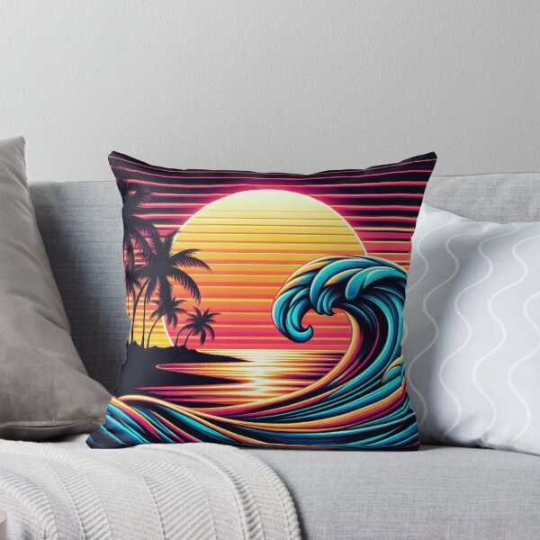 Item preview, Sunset Retro Surf Wave designed and sold by artcolory.