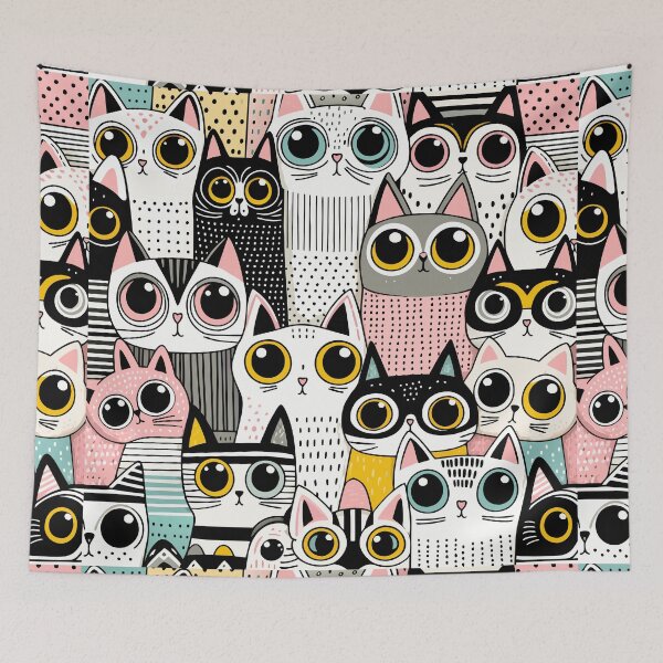Item preview, Charming Cat Patterns Seamless designed and sold by Designowner.