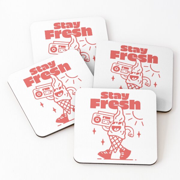 Item preview, STAY FRESH ice cream • red • boombox designed and sold by Ursule-art.