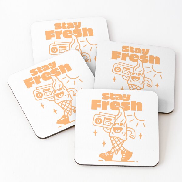 Item preview, STAY FRESH ice cream • yellow • boombox designed and sold by Ursule-art.