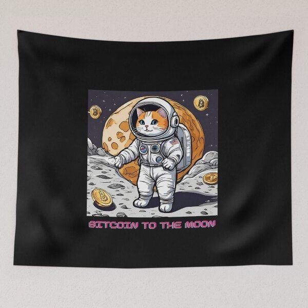 Item preview, Bitcoin to the moon Astronaut Cat designed and sold by sydney-syder.