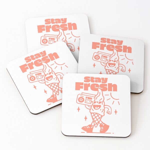 Item preview, STAY FRESH ice cream • coral • boombox designed and sold by Ursule-art.