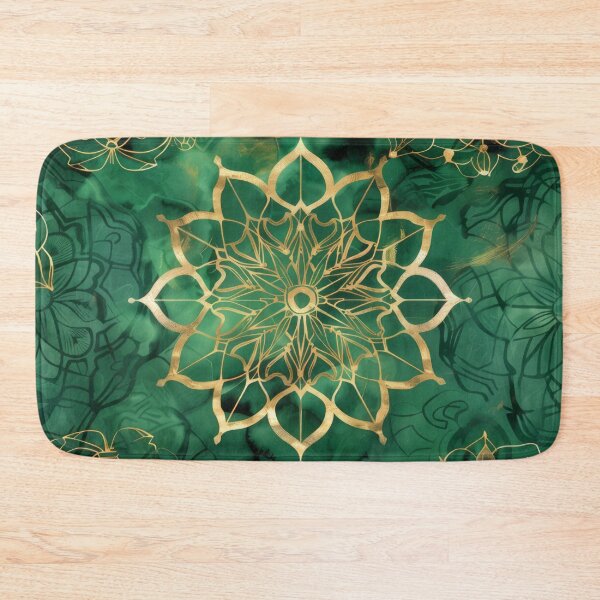 Item preview, Green and gold intricate mandala design designed and sold by PrettyPinkSkies.