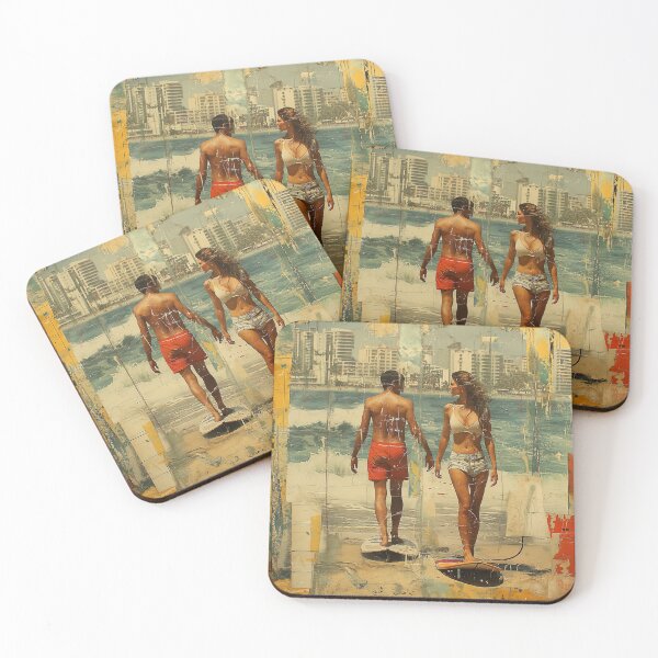 Item preview, Vintage Surf Vibes - Urban Beach Panorama designed and sold by Tsurfinculture.