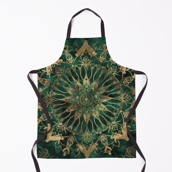 Item preview, Green and gold marbled mandala art designed and sold by PrettyPinkSkies.