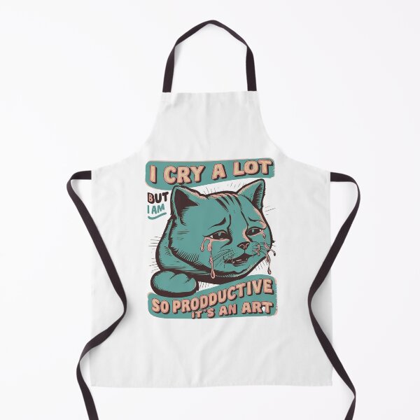 Item preview, I Cry A Lot But I Am So Productive It's An Art Cat cry designed and sold by 90's Misaki.