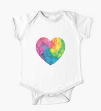 Cute Rainbow Heart - Colorful Low Poly - Polygonal Love One Piece - Short Sleeve
