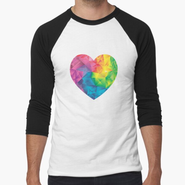 Design by Humans Rainbow Colored String Pride Heart by corndesign T-Shirt - White - Small