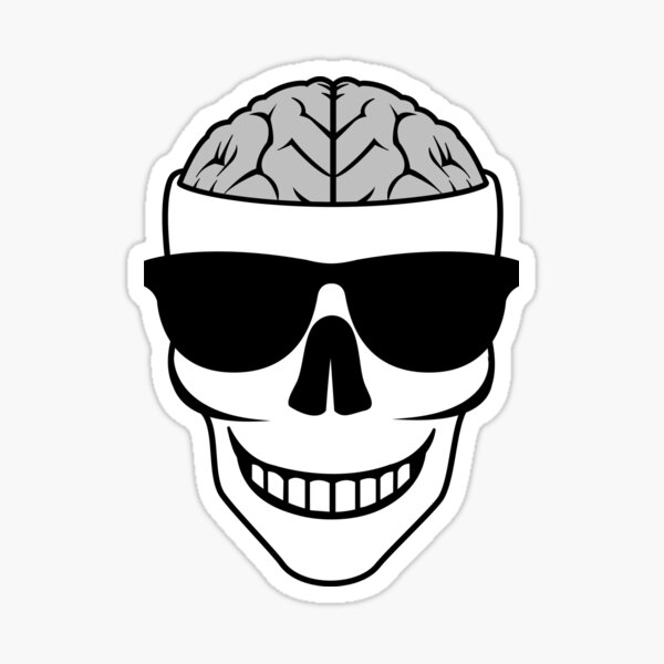 Item preview, Skull with Exposed Brain designed and sold by AlienStickers.