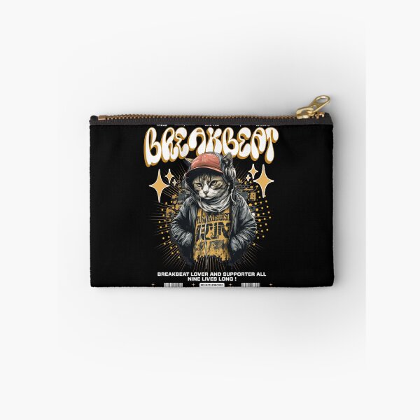 Item preview, BREAKBEAT  - Urban Headphone Cat (white/tan) designed and sold by Discothreadz.