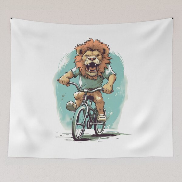 Item preview, Lion rides bicycle designed and sold by DerSenat.