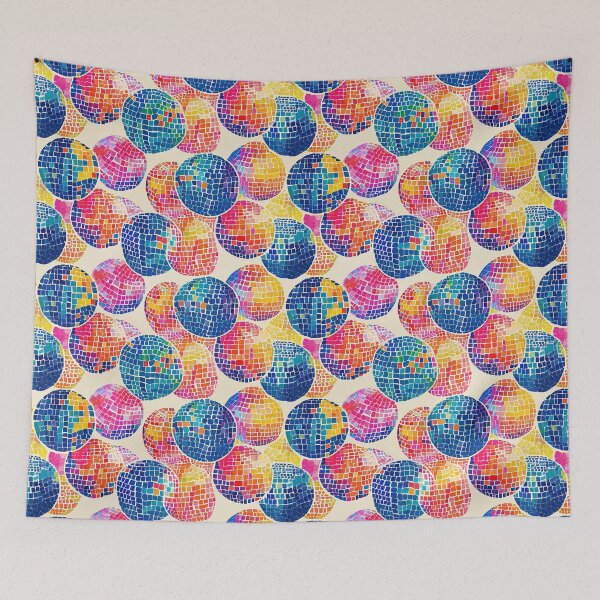Item preview, Disco Balls colorful rainbow design on White  designed and sold by NikkofTime.