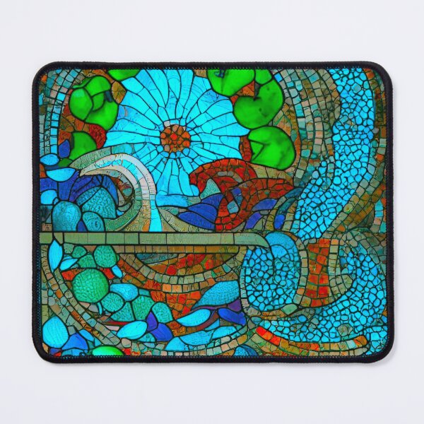 Item preview, Azure Symphony: Blue Stained Glass Pattern Design designed and sold by GrizzlyCollective.