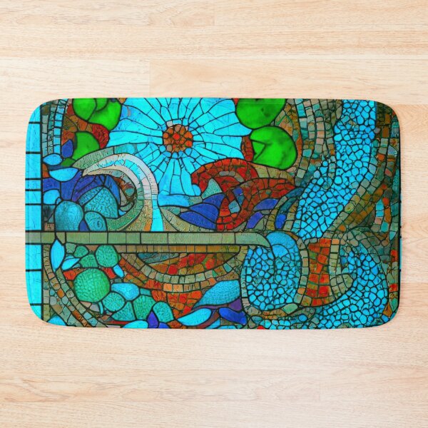 Item preview, Azure Symphony: Blue Stained Glass Pattern Design designed and sold by GrizzlyCollective.