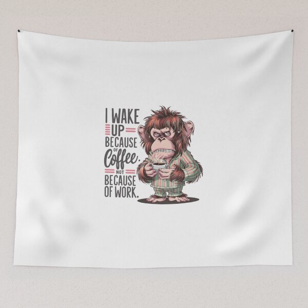Item preview, I wake up because of coffee orangutan designed and sold by syedmaaz.