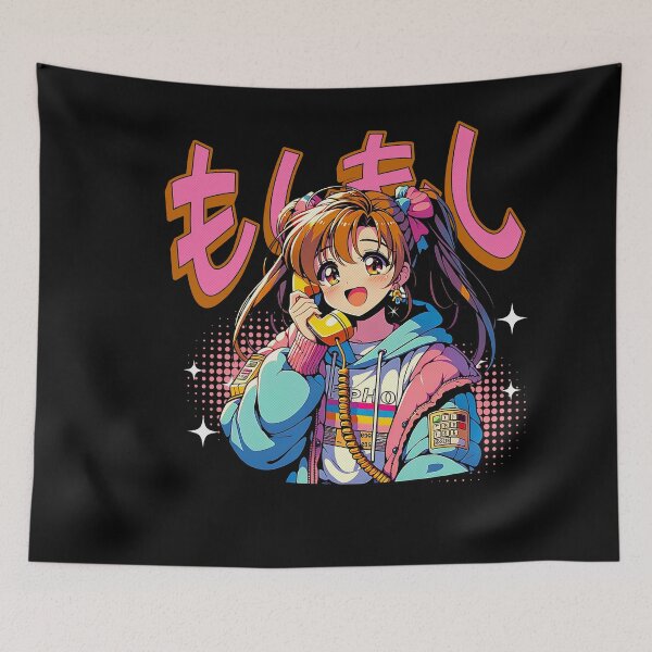 Item preview, Moshi Moshi! Retro 90s vibes Old school phone call designed and sold by Japatonic Shop.