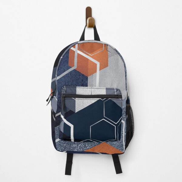 Item preview, Abstract Hexagons Blue Orange designed and sold by UrbanEpiphany.
