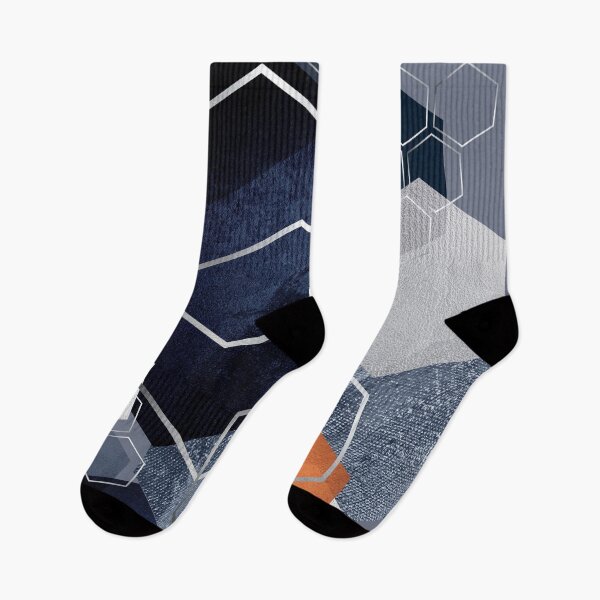 Item preview, Abstract Hexagons Blue Orange designed and sold by UrbanEpiphany.