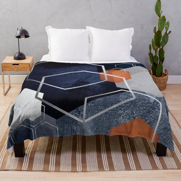 Item preview, Abstract Hexagons Blue Orange designed and sold by UrbanEpiphany.