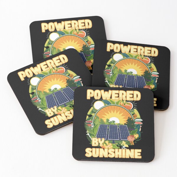 Item preview, POWERED by SUNSHINE clean energy sustainability climate cartoon style design designed and sold by Jt41.