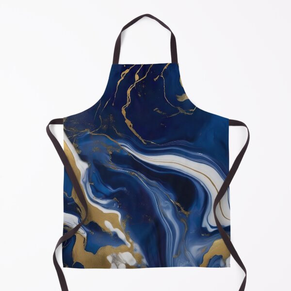 Item preview, Navy Blue & Golden Liquid Marble Pattern designed and sold by Tamas Das.