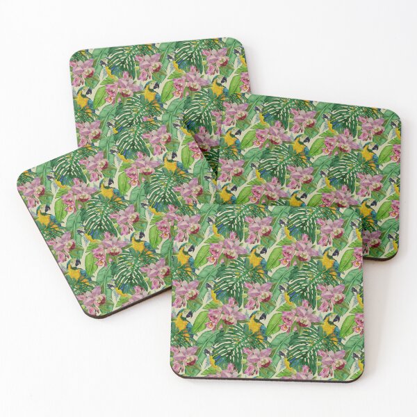 Item preview, Vintage Tropical Macaws And Orchids designed and sold by Sketchbook Designs.