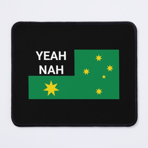 Item preview, Yeah Nah Australia, green and gold  designed and sold by Kangaroo Sun.