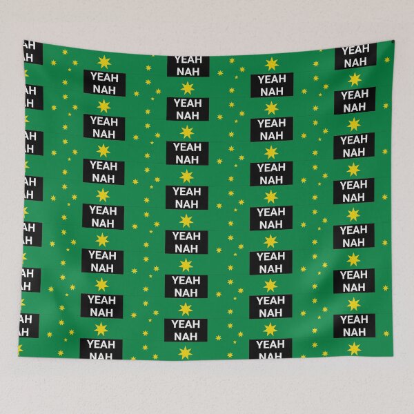 Item preview, Yeah Nah Australia, green and gold  designed and sold by Kangaroo Sun.
